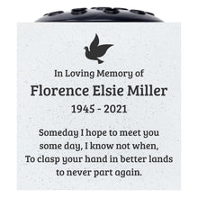 Load image into Gallery viewer, Personalised Dove of Peace Graveside Memorial Flower Vase
