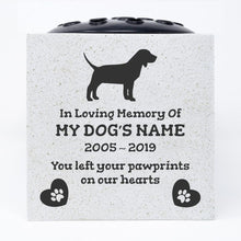 Load image into Gallery viewer, Beagle Personalised Pet Dog Graveside Memorial Flower Vase