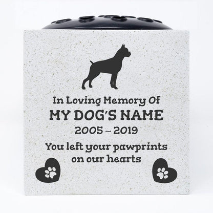 Boxer Personalised Pet Dog Graveside Memorial Flower Vase