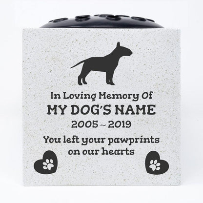Bull Terrier Personalised Pet Dog Graveside Memorial Flower Vase