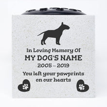 Load image into Gallery viewer, Bull Terrier Personalised Pet Dog Graveside Memorial Flower Vase