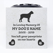 Load image into Gallery viewer, Cane Corso Personalised Pet Dog Graveside Memorial Flower Vase