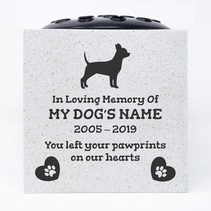 Chihuahua Personalised Pet Dog Graveside Memorial Flower Vase