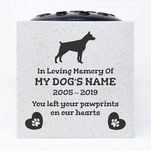 Dobermann Personalised Pet Dog Graveside Memorial Flower Bowl