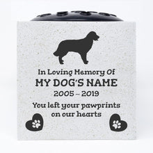 Load image into Gallery viewer, Golden Retriever Personalised Pet Dog Graveside Memorial Flower Vase