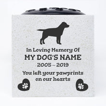 Load image into Gallery viewer, Labrador Retriever Personalised Pet Dog Graveside Memorial Flower Vase