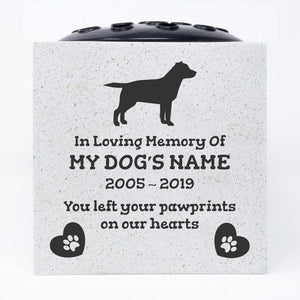 Labrador Retriever Personalised Pet Dog Graveside Memorial Flower Vase
