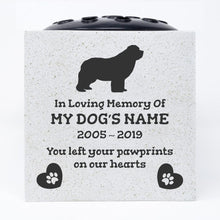 Load image into Gallery viewer, Newfoundland Personalised Pet Dog Graveside Memorial Flower Vase