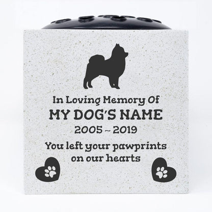 Pomeranian Personalised Pet Dog Graveside Memorial Flower Vase