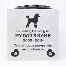 Load image into Gallery viewer, Poodle Personalised Pet Dog Graveside Memorial Flower Vase