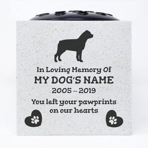 Rottweiler Personalised Pet Dog Graveside Memorial Flower Vase