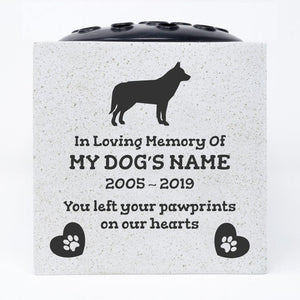 Husky Personalised Pet Dog Graveside Memorial Flower Vase