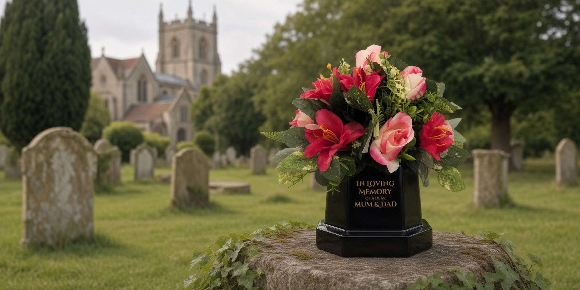 Handmade graveside flowers